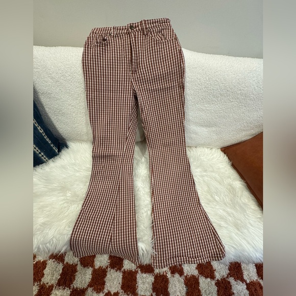 LEE HERITAGE Checkered High-Rise Flare Jeans - Picture 5 of 6